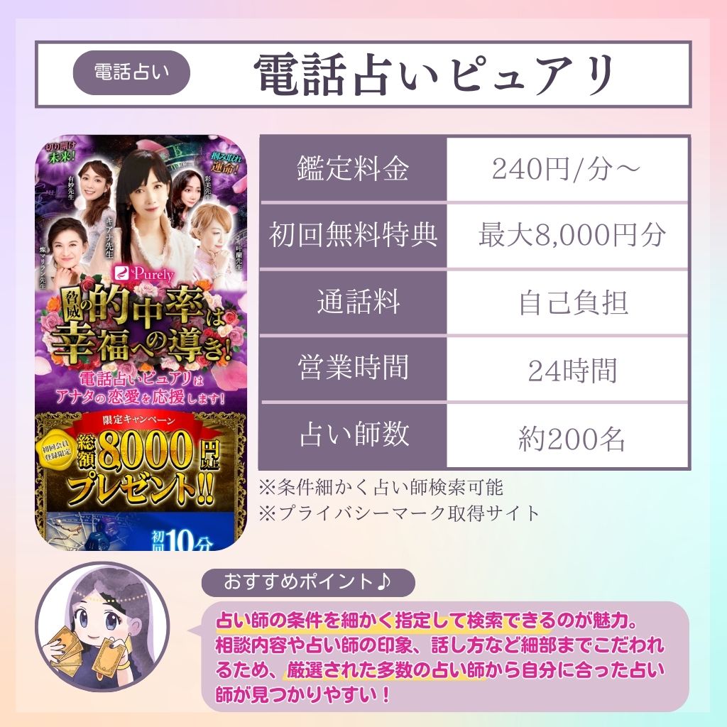電話占い当たる（電話占いピュアリ）