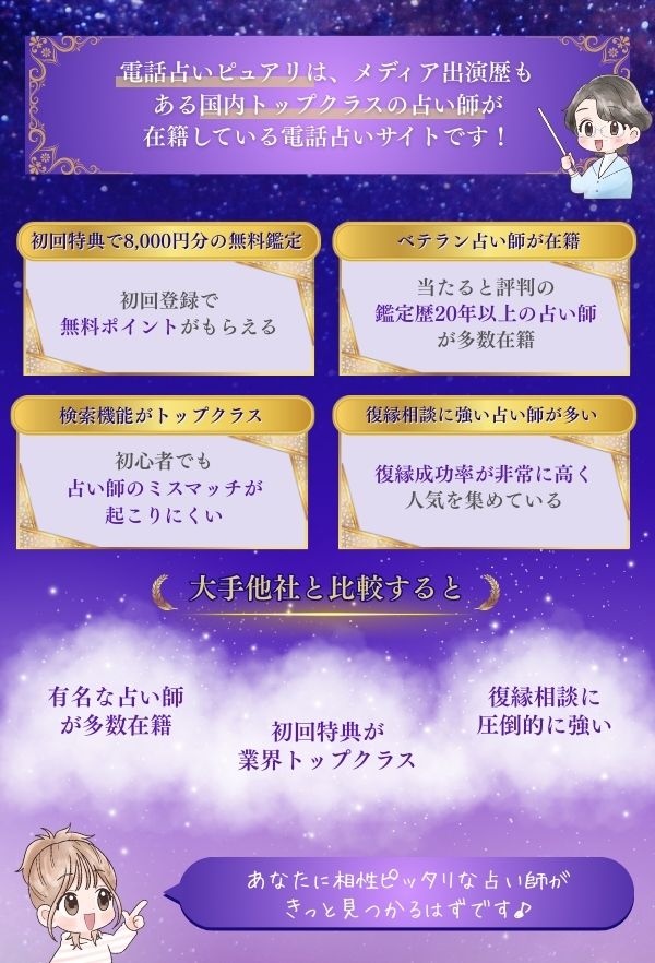 電話占いピュアリ 特徴②